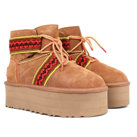 UGG Shoes - UGG CLASSIC MINI II BRAID PLATFORM WOMEN SUEDE CHESTNUT US 10 /UK 8 /EU 41